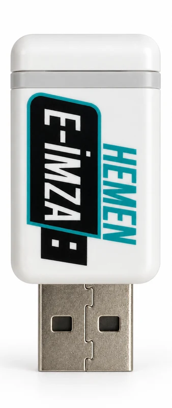 Hemen E-İmza markalı beyaz USB elektronik imza cihazı, kart okuyucu gerektirmez